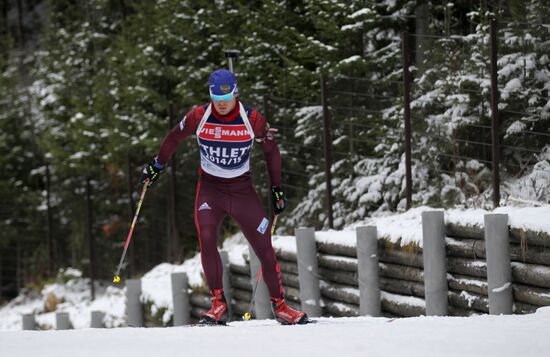 Biathlon. Russian men team's training session