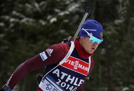 Biathlon. Russian men team's training session