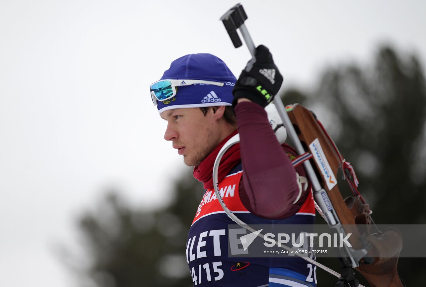 Biathlon. Russian men team's training session