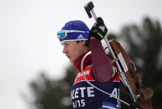 Biathlon. Russian men team's training session
