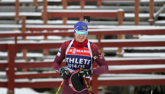 Biathlon. Russian men team's training session
