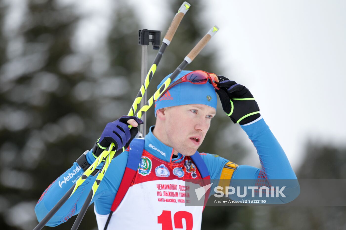 Biathlon. Russian men team's training session
