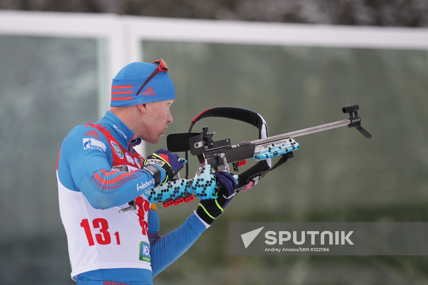 Biathlon. Russian men team's training session