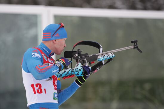 Biathlon. Russian men team's training session