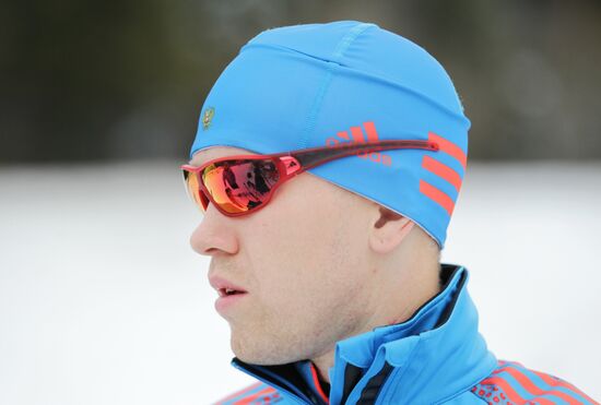 Biathlon. Russian men team's training session