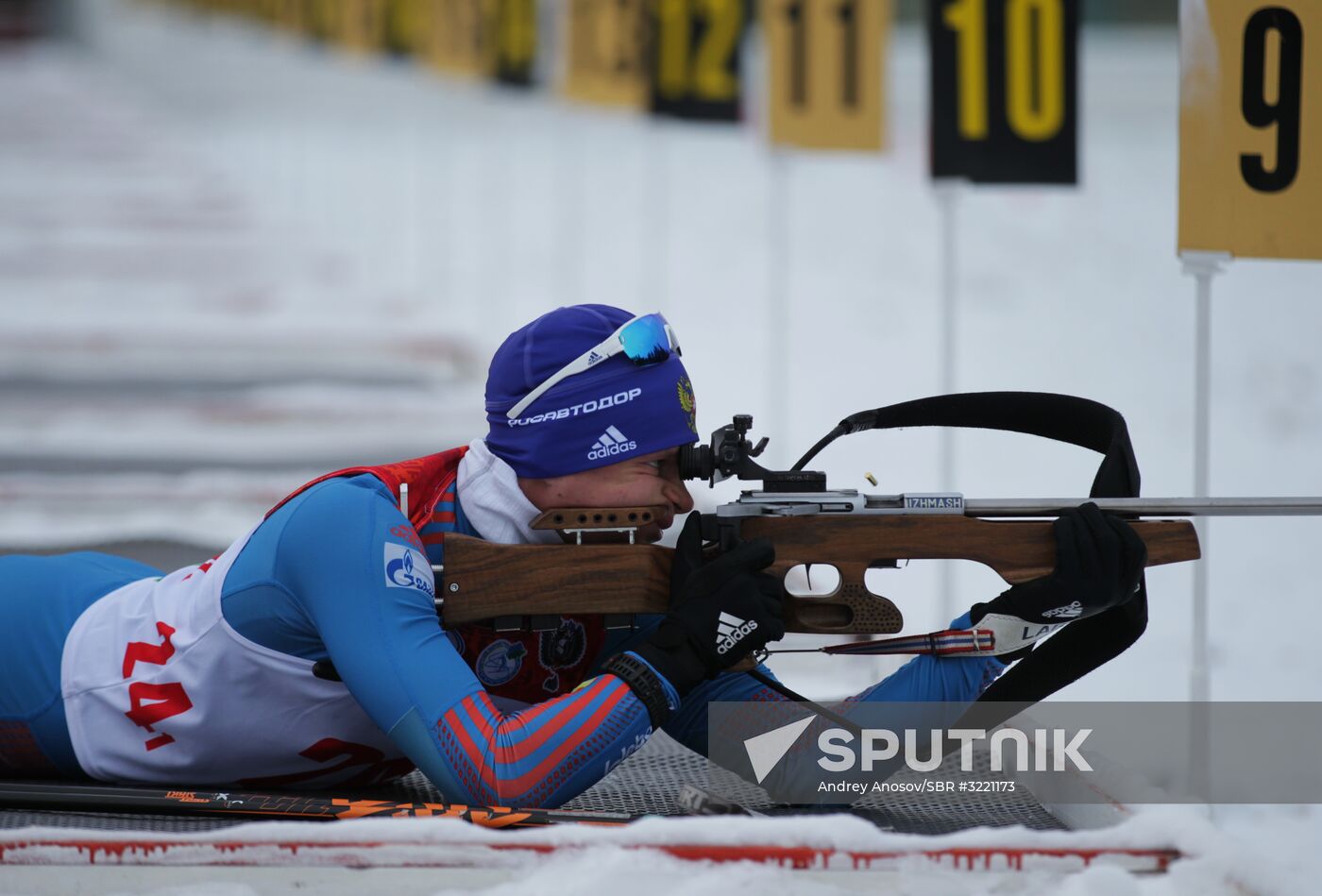 Biathlon. Russian men team's training session