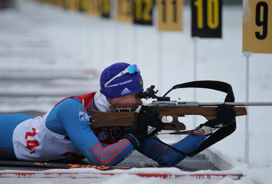 Biathlon. Russian men team's training session