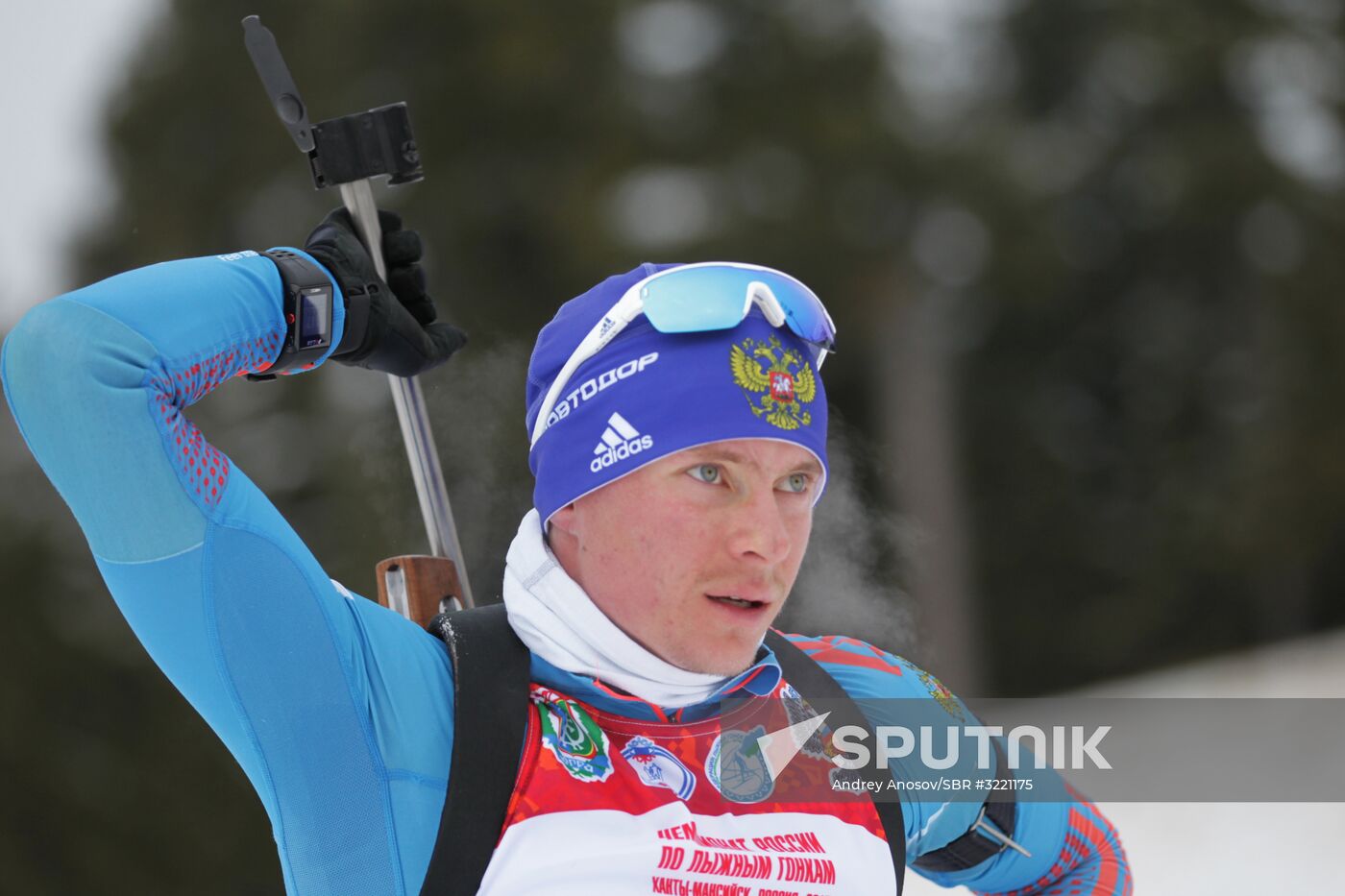 Biathlon. Russian men team's training session
