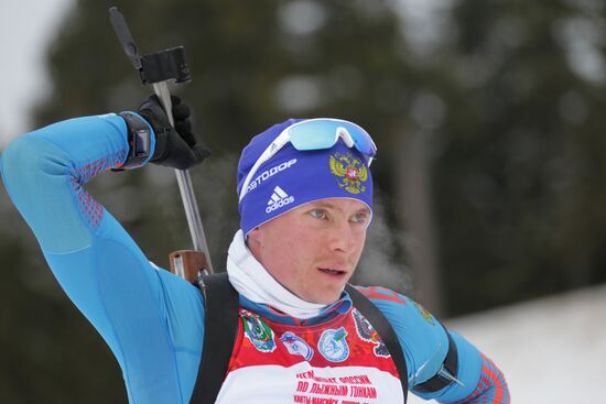Biathlon. Russian men team's training session