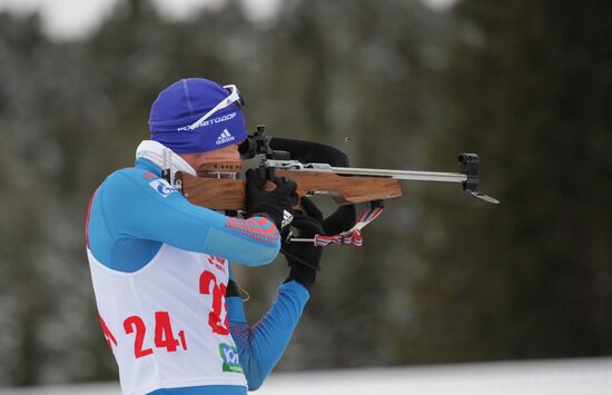 Biathlon. Russian men team's training session