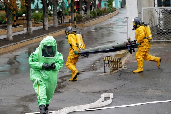 Emergencies Ministry exercise in Donetsk