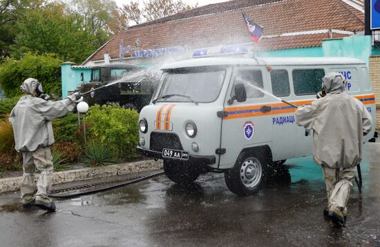 Emergencies Ministry exercise in Donetsk