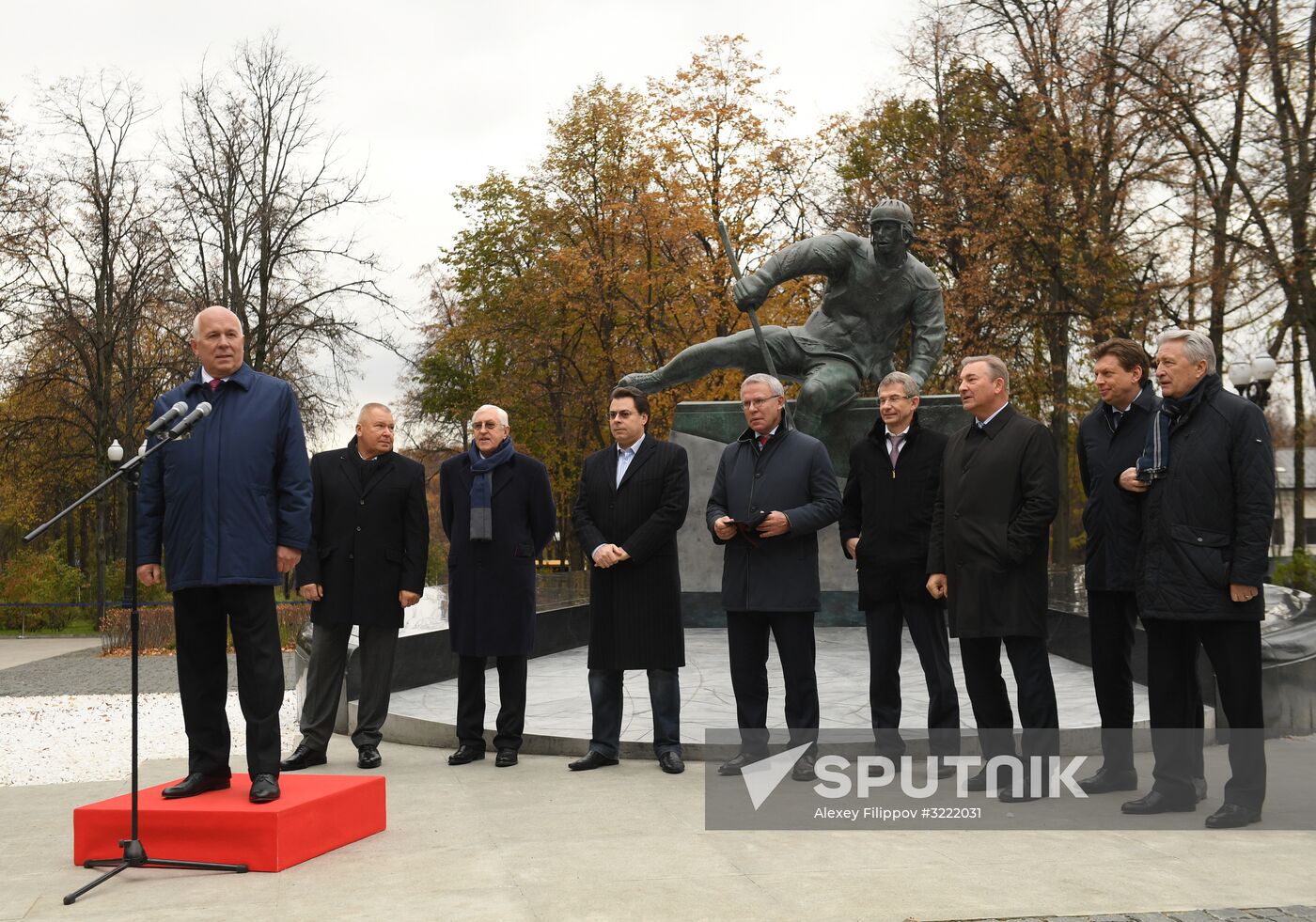Opening of monument to Soviet ice hockey player Valery Kharlamov