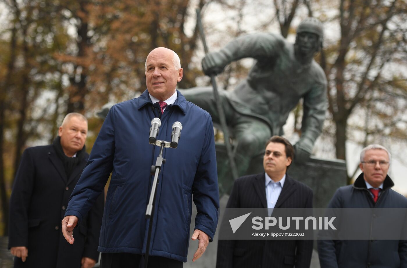 Opening of monument to Soviet ice hockey player Valery Kharlamov