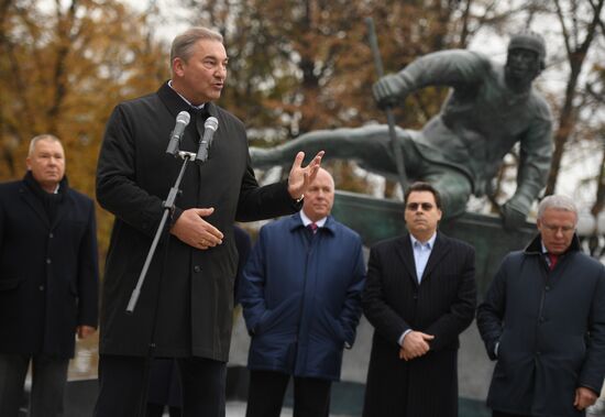 Opening of monument to Soviet ice hockey player Valery Kharlamov