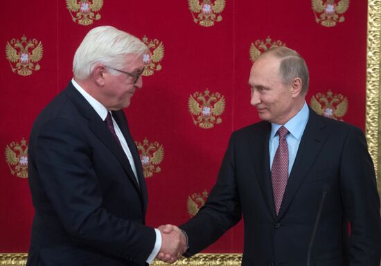 Russian President Vladimir Putin meets with President of Germany Frank-Walter Steinmeier