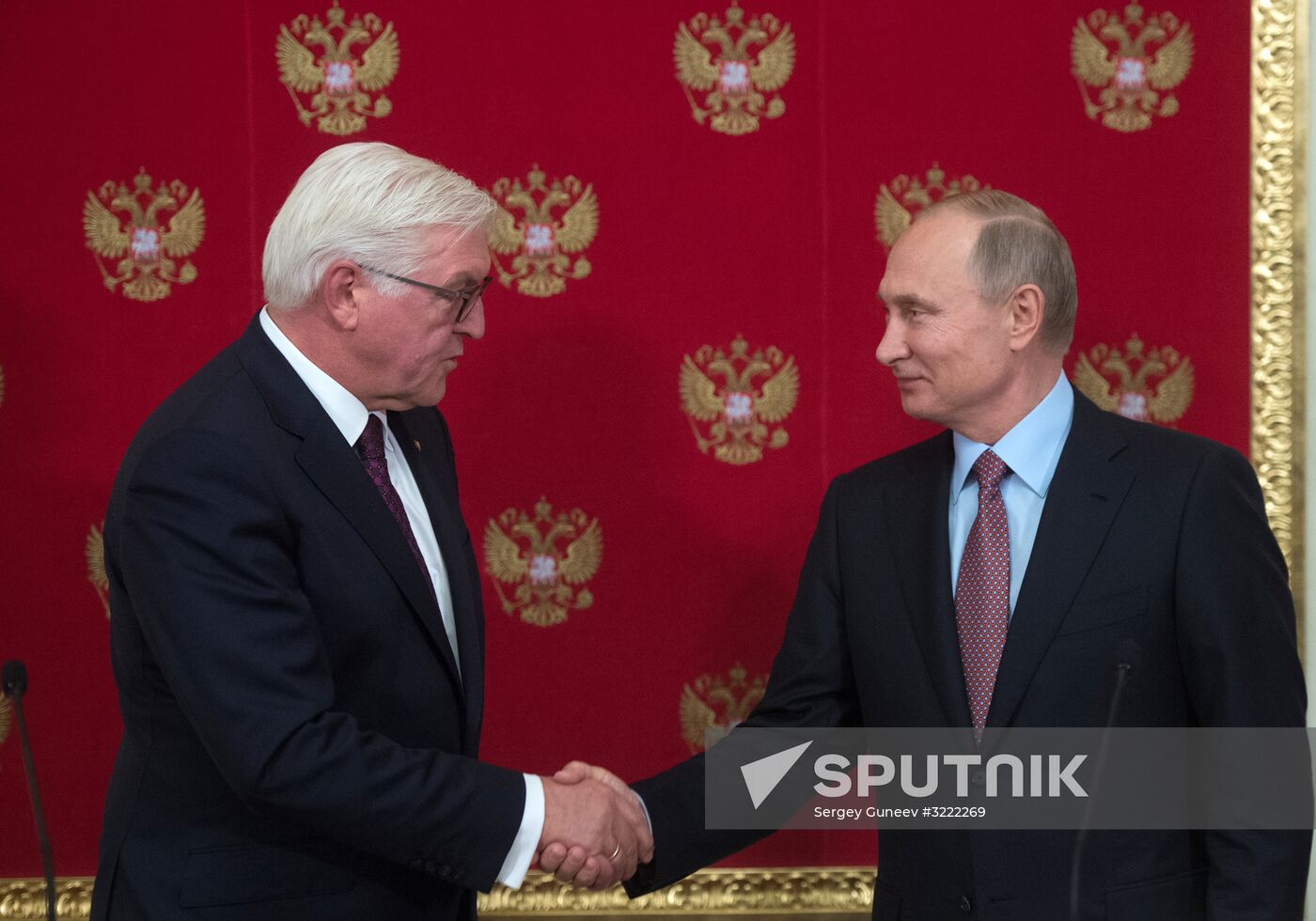 Russian President Vladimir Putin meets with President of Germany Frank-Walter Steinmeier