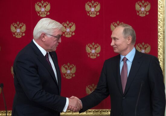 Russian President Vladimir Putin meets with President of Germany Frank-Walter Steinmeier