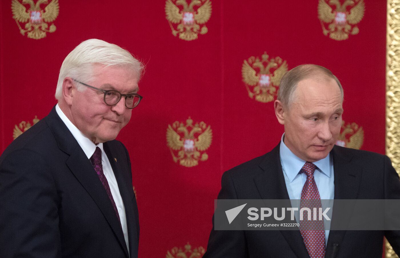 Russian President Vladimir Putin meets with President of Germany Frank-Walter Steinmeier