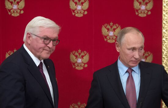 Russian President Vladimir Putin meets with President of Germany Frank-Walter Steinmeier