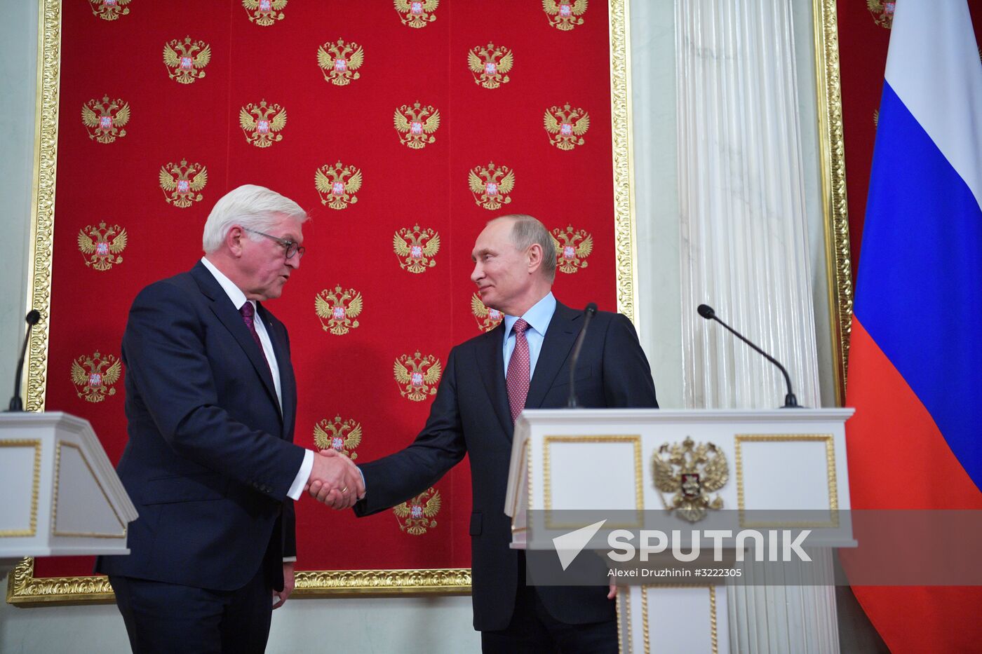 Russian President Vladimir Putin meets with President of Germany Frank-Walter Steinmeier