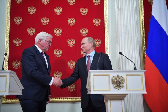 Russian President Vladimir Putin meets with President of Germany Frank-Walter Steinmeier