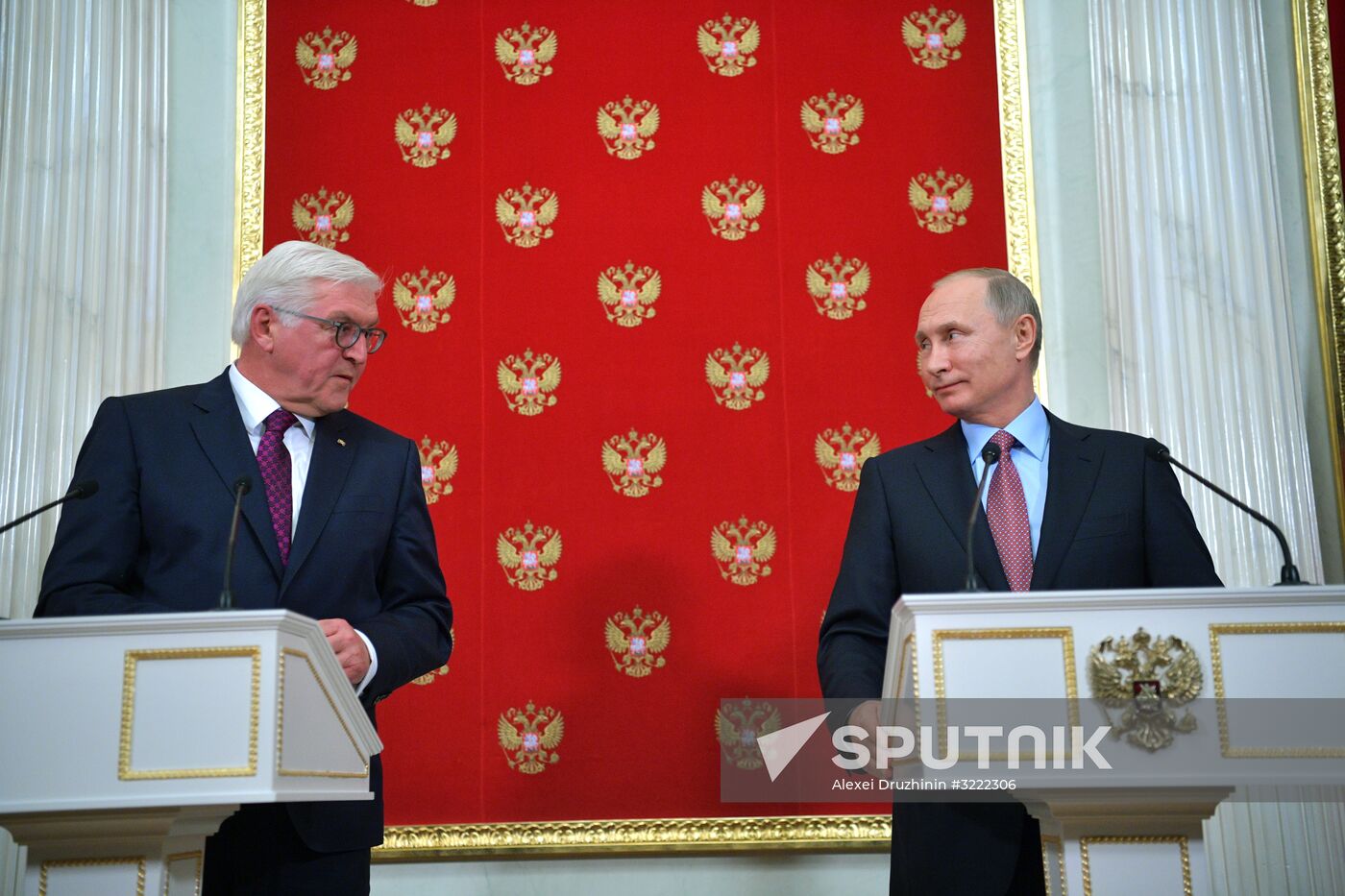 Russian President Vladimir Putin meets with President of Germany Frank-Walter Steinmeier