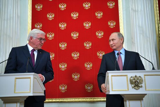 Russian President Vladimir Putin meets with President of Germany Frank-Walter Steinmeier
