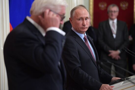 Russian President Vladimir Putin meets with President of Germany Frank-Walter Steinmeier