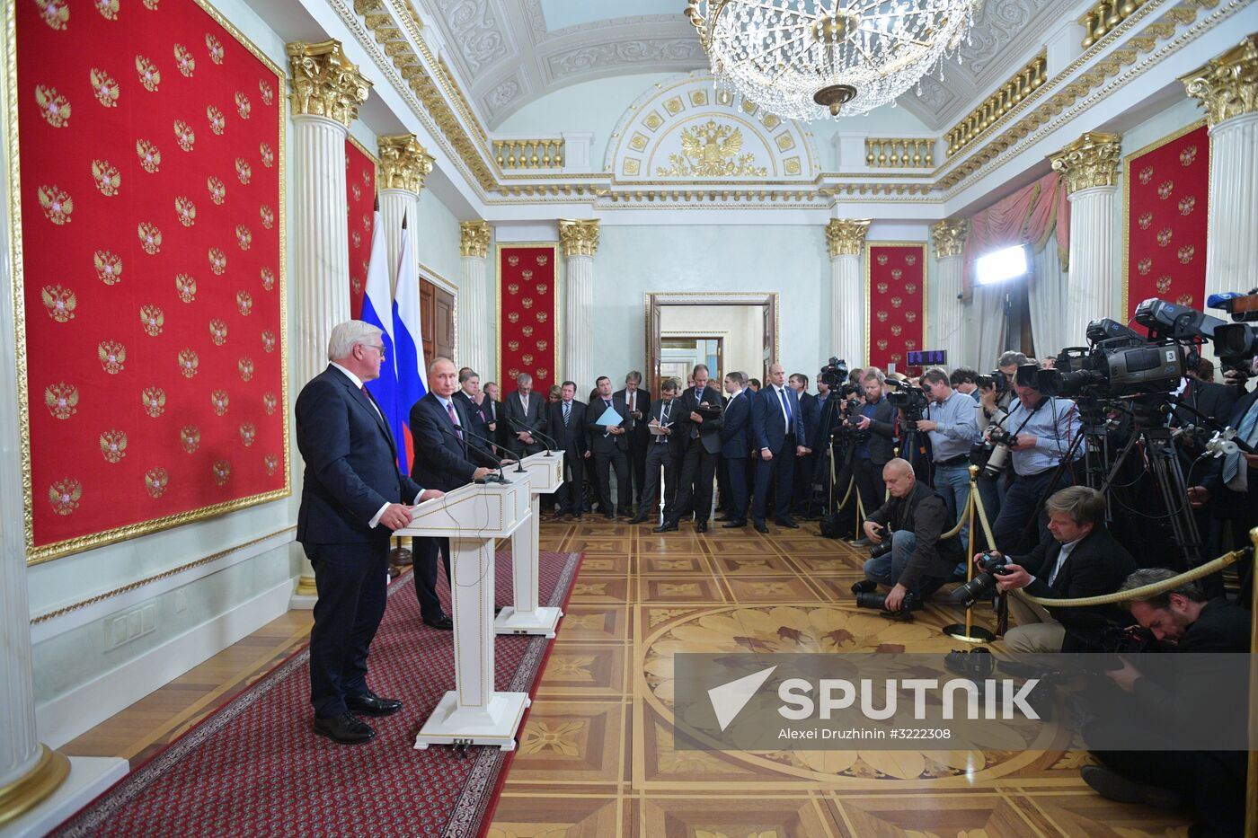 Russian President Vladimir Putin meets with President of Germany Frank-Walter Steinmeier