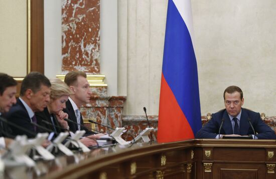 Russian Prime Minister Dmitry Medvedev chairs Government meeting