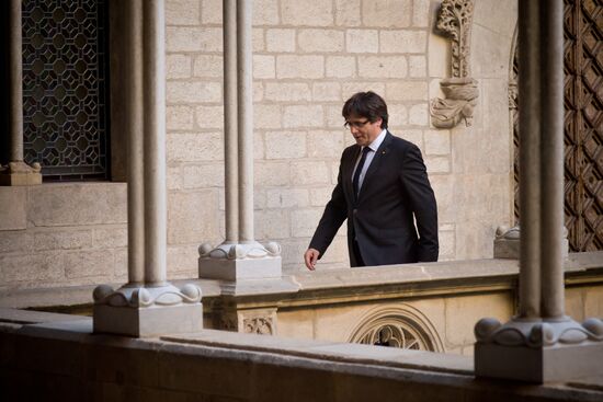 President of the Generalitat of Catalonia Carles Puigdemont makes official statement