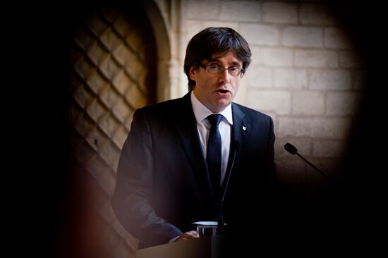 President of the Generalitat of Catalonia Carles Puigdemont makes official statement