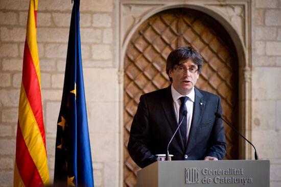 President of the Generalitat of Catalonia Carles Puigdemont makes official statement