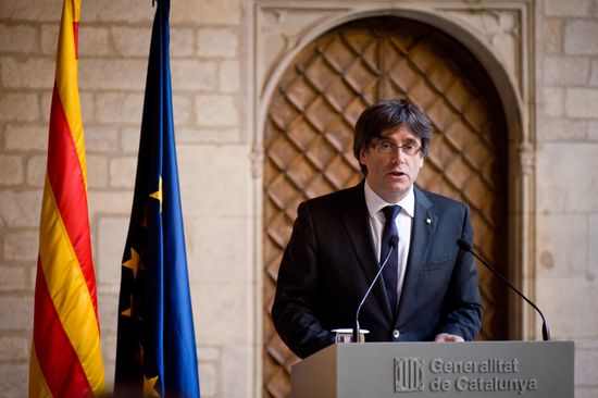 President of the Generalitat of Catalonia Carles Puigdemont makes official statement