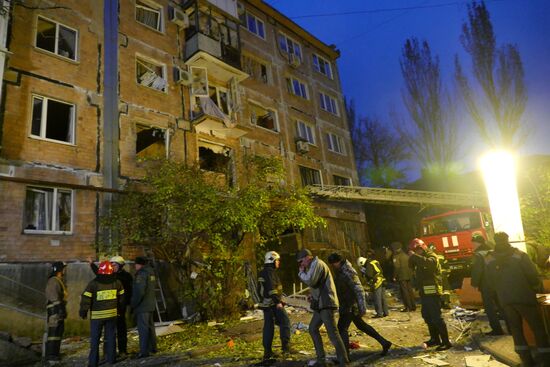 Explosion in downtown Donetsk