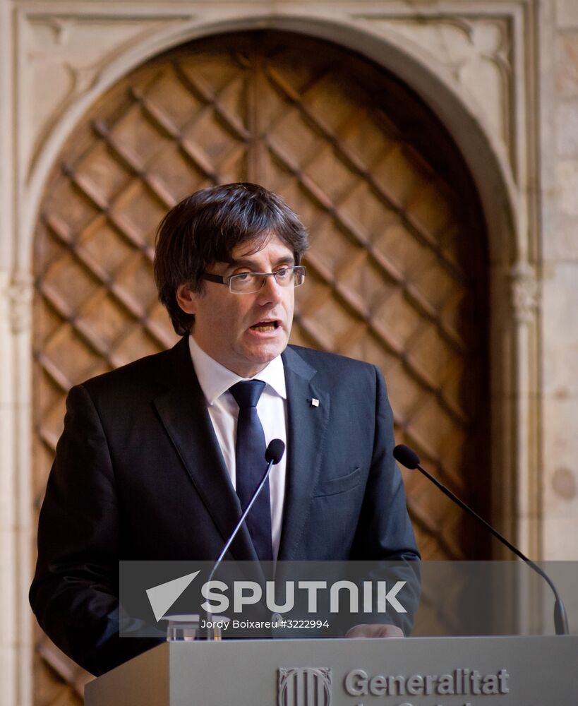 President of the Generalitat of Catalonia Carles Puigdemont makes official statement
