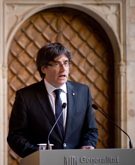 President of the Generalitat of Catalonia Carles Puigdemont makes official statement