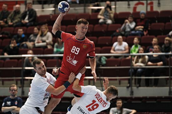 Handball. 2019 Men's World Championship Qualification match. Russia vs Slovakia