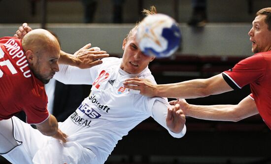 Handball. 2019 Men's World Championship Qualification match. Russia vs Slovakia