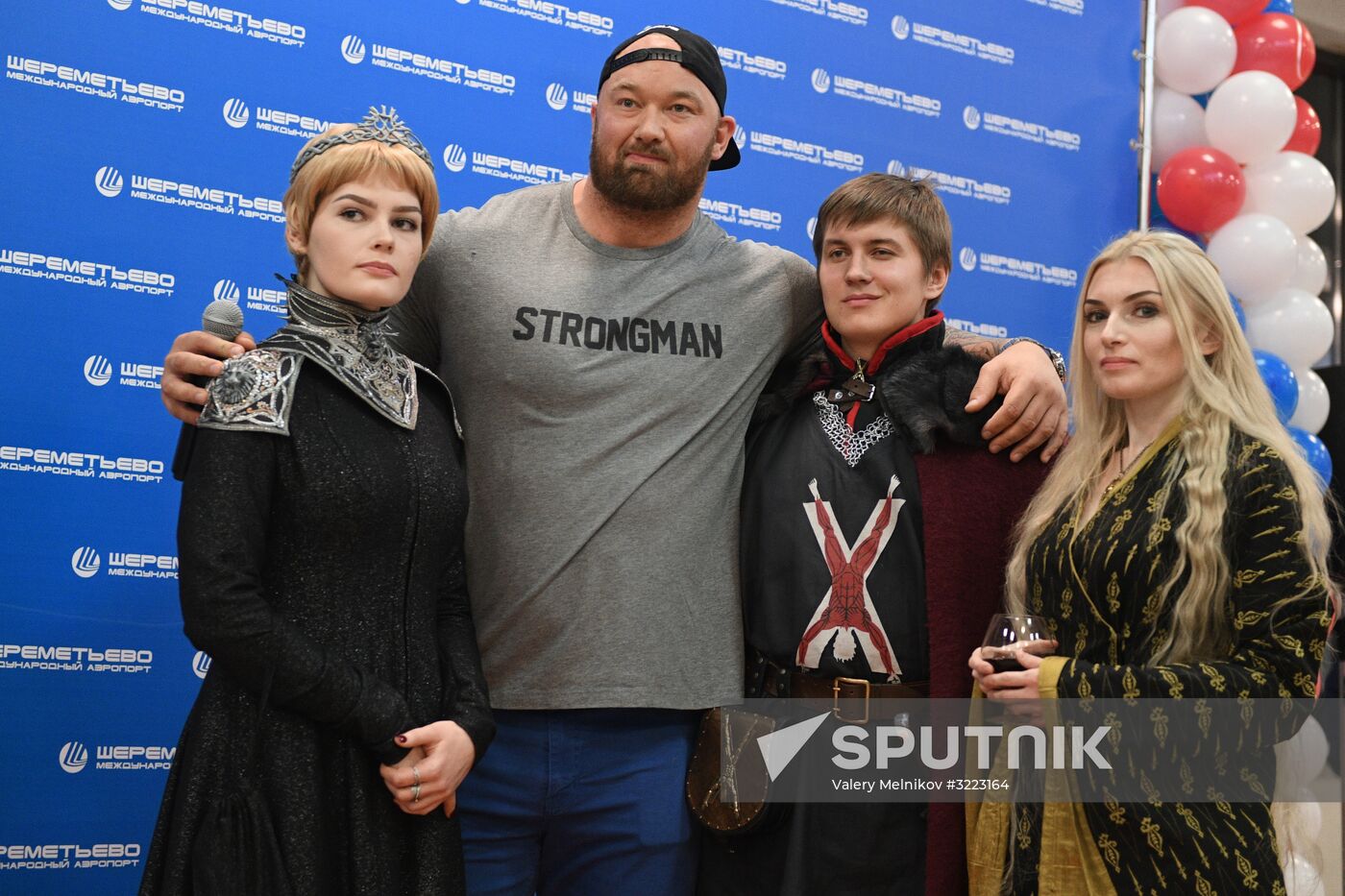 Game of Thrones star Hafthor Bjornsson welcomed at Sheremetyevo Airport