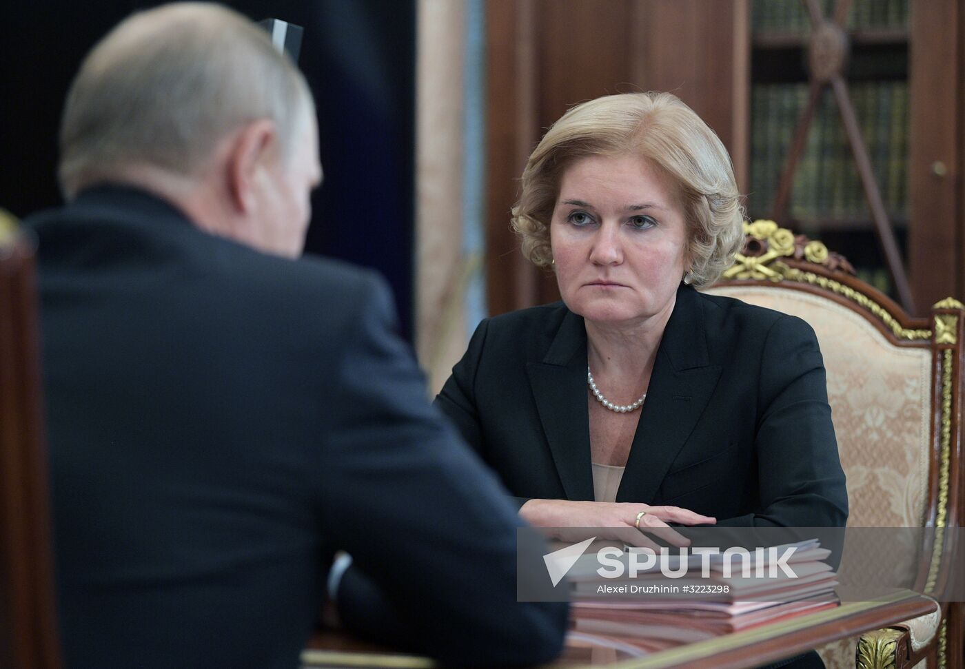 President Vladimir Putin meets with Deputy Prime Minister Olga Golodets