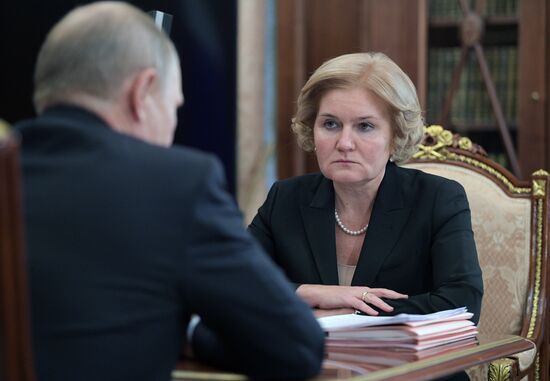 President Vladimir Putin meets with Deputy Prime Minister Olga Golodets