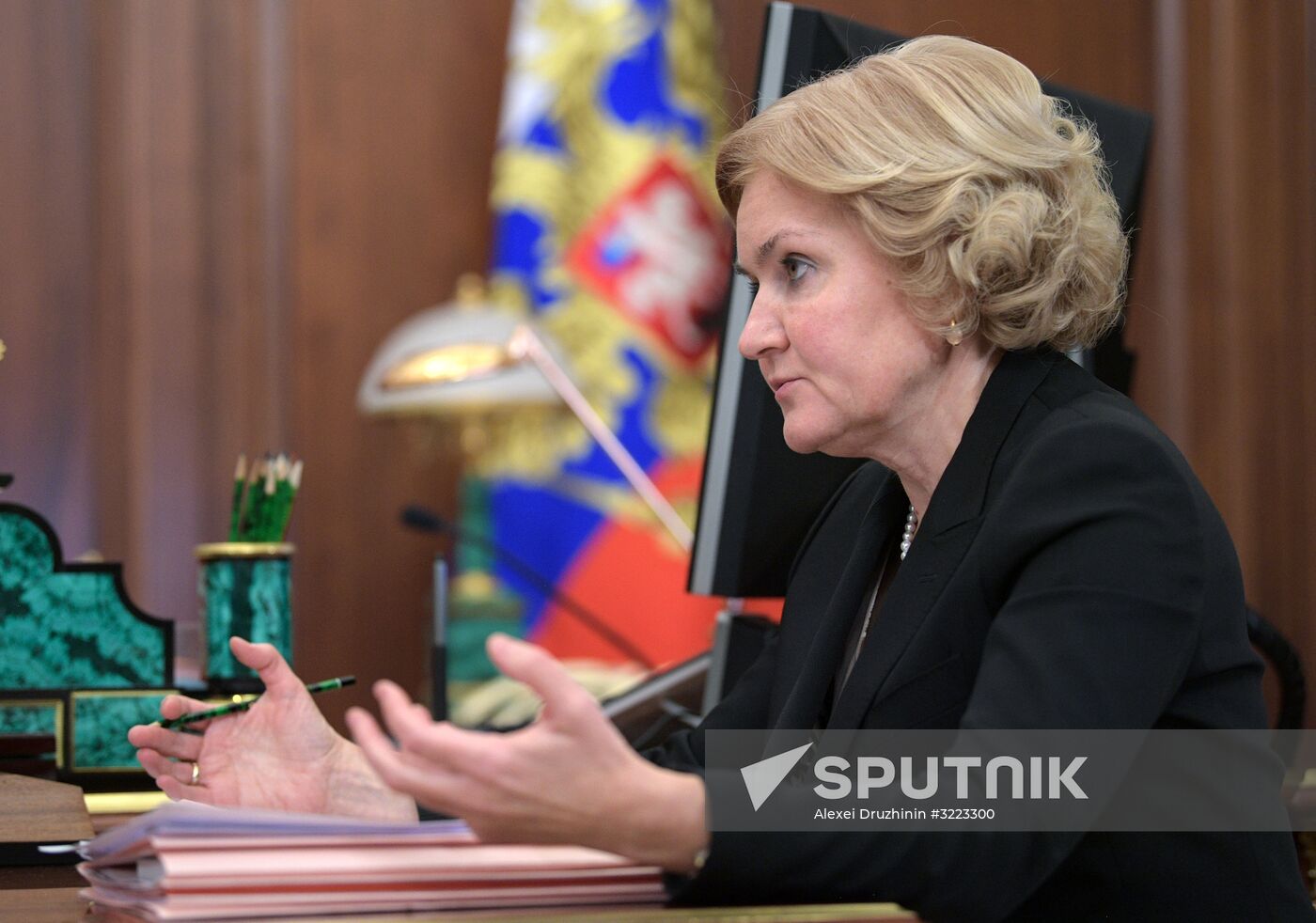 President Vladimir Putin meets with Deputy Prime Minister Olga Golodets