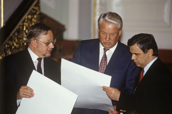 Lithuanian Chairman of the Supreme Council Vitautas Landsbergis visits Moscow
