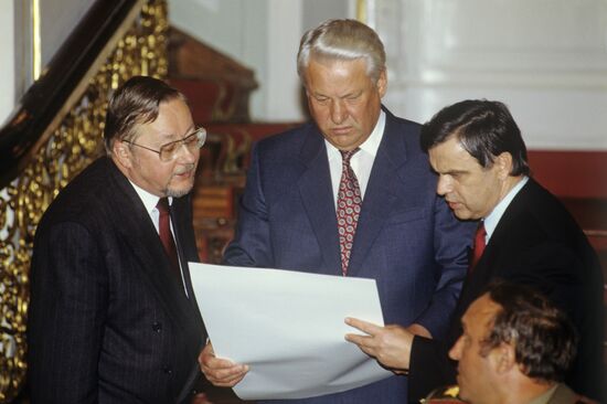 Lithuanian Chairman of the Supreme Council Vitautas Landsbergis visits Moscow