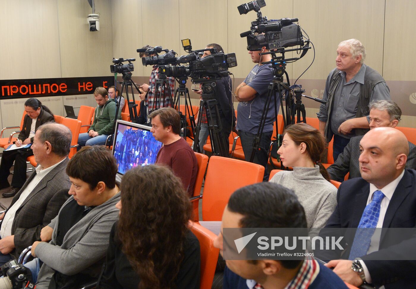 Journalists at press center