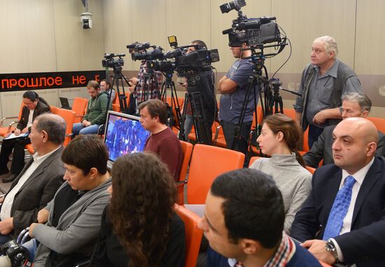Journalists at press center
