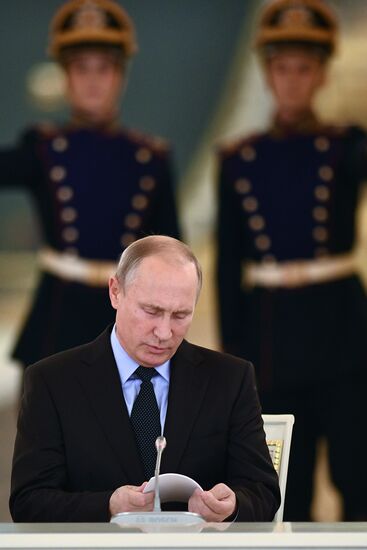 President Vladimir Putin meets with members of Presidential Council for Civil Society and Human Rights