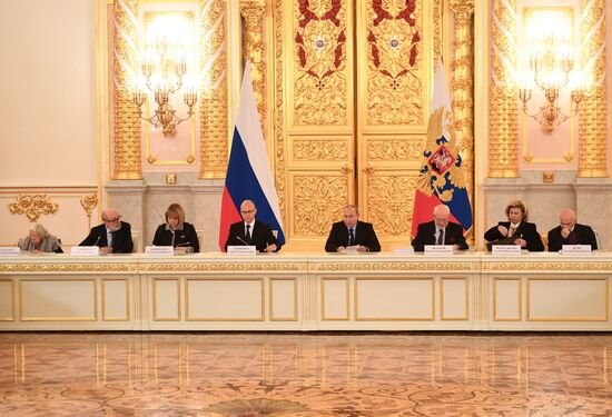 President Vladimir Putin meets with members of Presidential Council for Civil Society and Human Rights